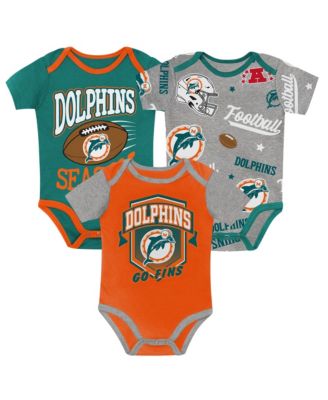 Baby Boys and Girls Miami Dolphins First Round Pick Bodysuit 3-Piece Set