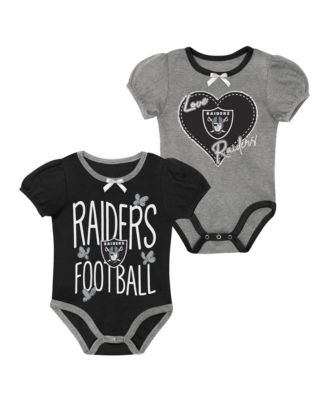 Baby Boys and Girls Black/Silver Las Vegas Raiders Star Power Bodysuit, 2-Piece Set