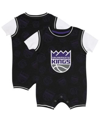 Baby Boys and Girls Black Sacramento Kings Logo Mania Romper