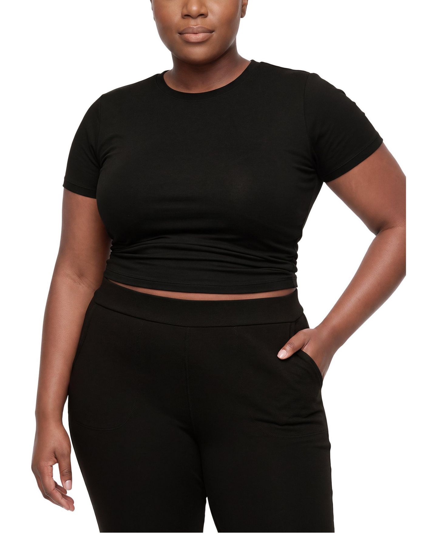 Женские леггинсы Torrid Plus Size High-Rise Stirrup with Pockets, цвет: Чёрный — фото 3