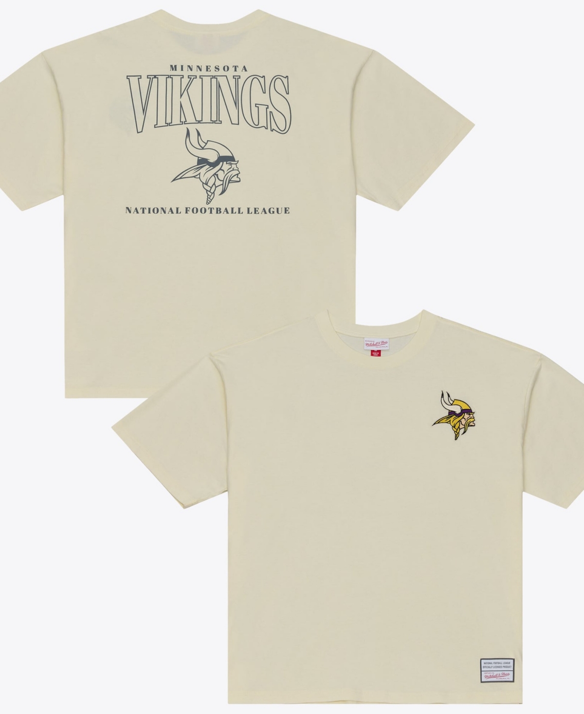 Mitchell & Ness Men's Cream Minnesota Vikings Oversized Heritage Hues T-Shirt - Cream