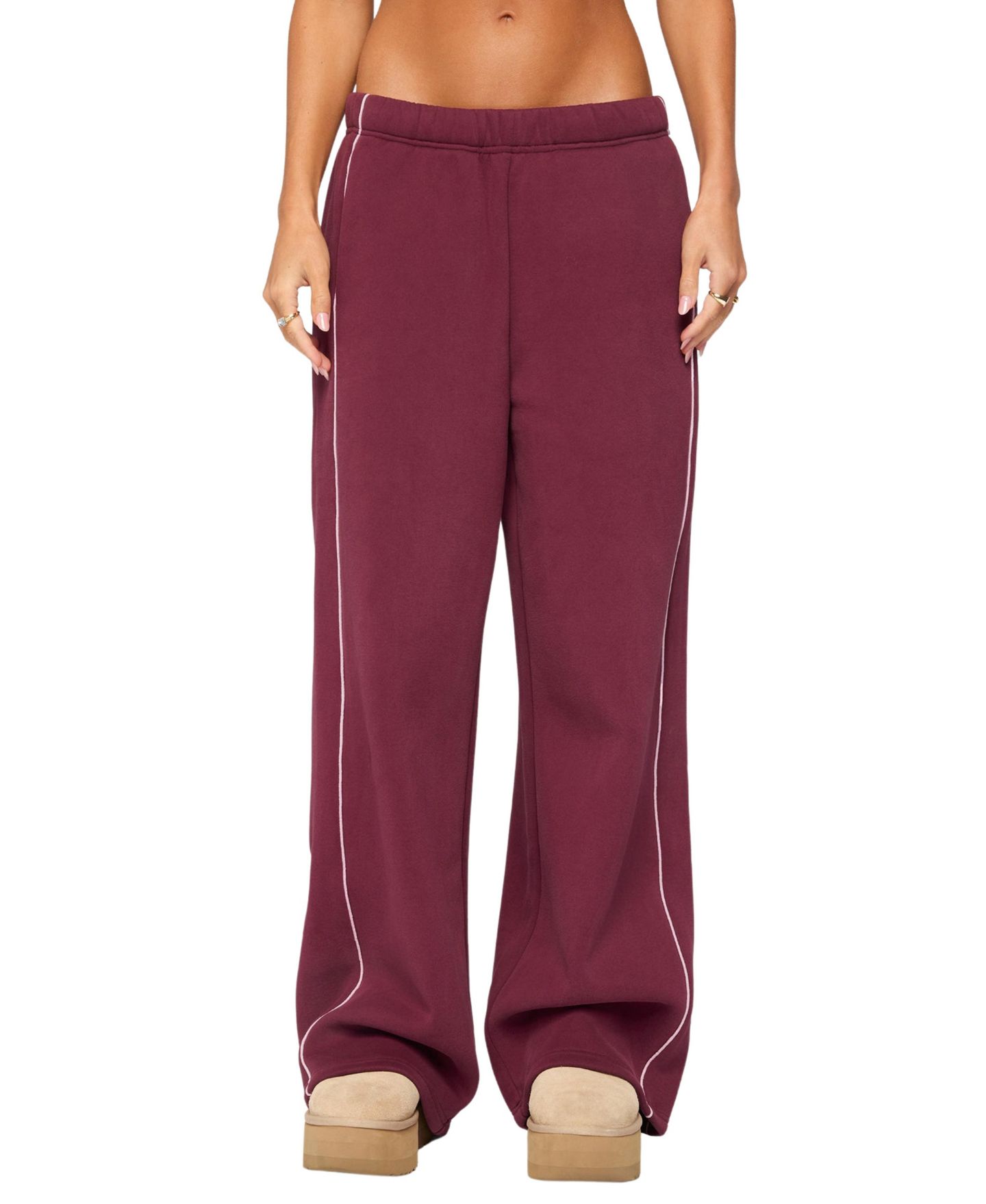 Женские брюки Edikted Autumn Sweatpants, цвет: Бордовый — фото 1