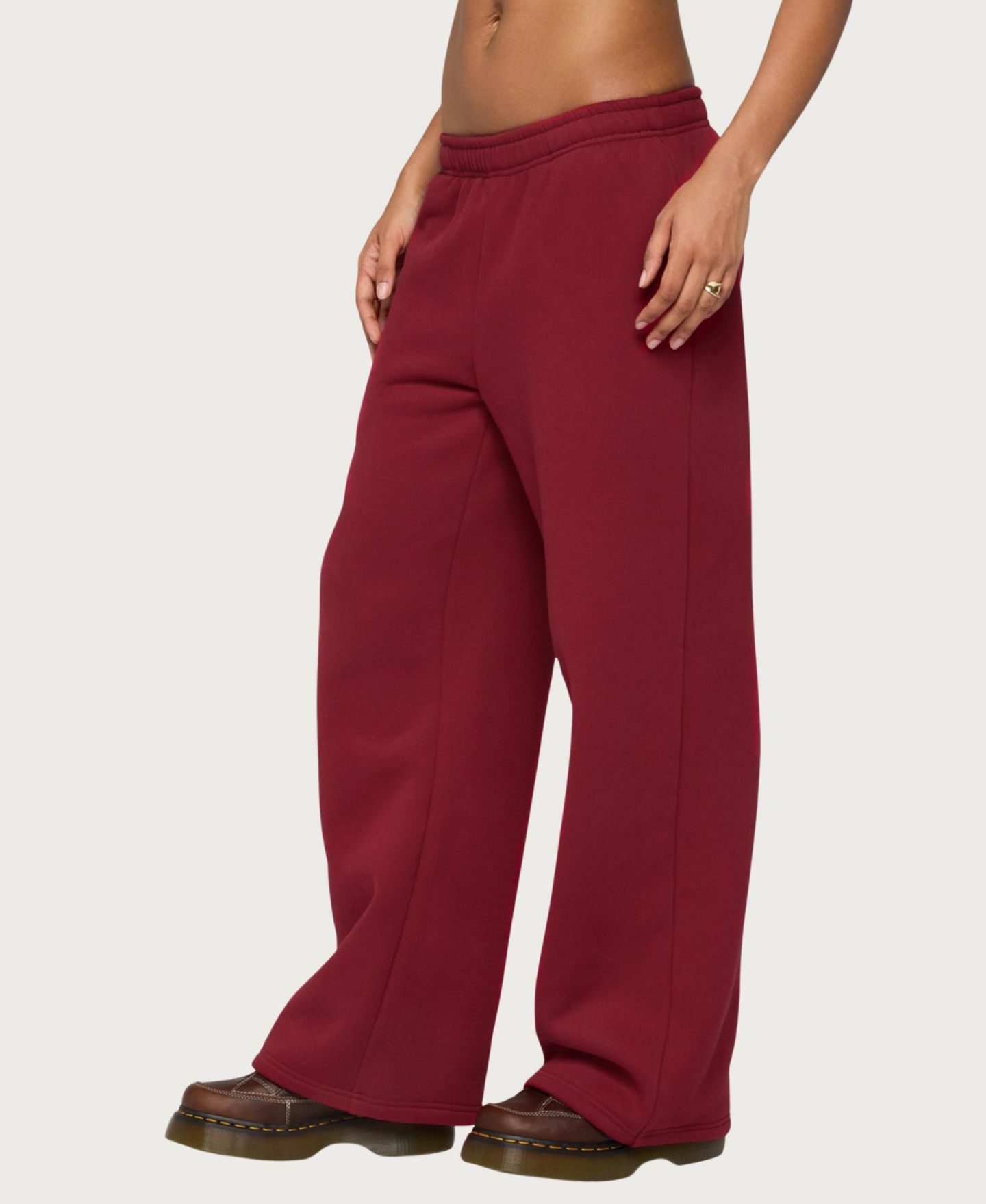 Женские брюки Edikted Miss Sweatpants, цвет: Бордовый — фото 3