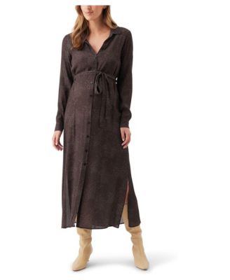 Maternity Helena Collared Printed Shirt Dress
