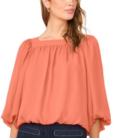 Женская блузка Vince Camuto 3/4-Sleeve Square Neck Bubble, цвет: Canyon Cor