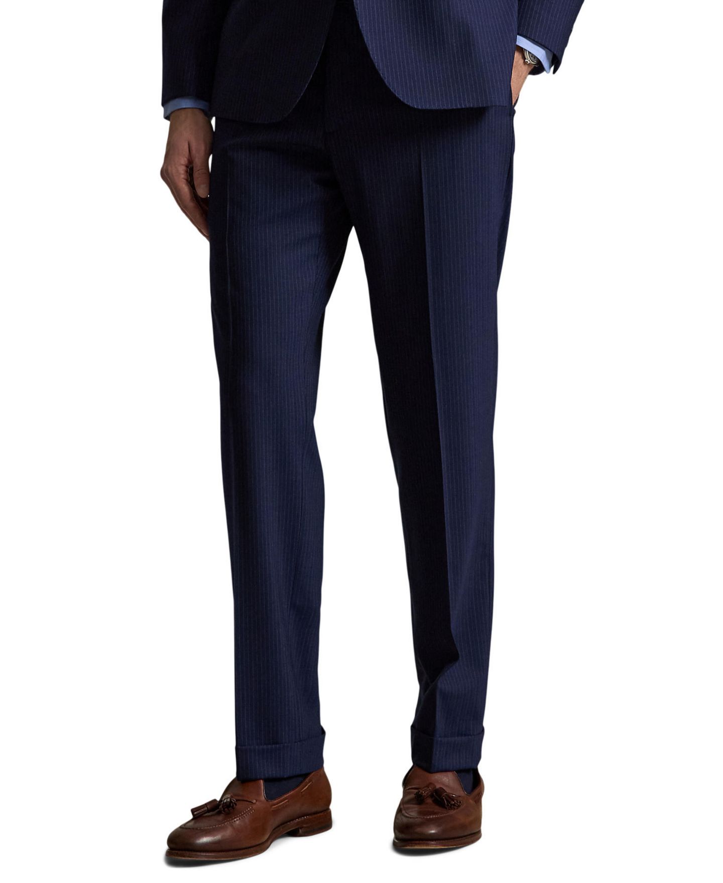 Мужские брюки Polo Ralph Lauren Pinstripe Stretch Twill, цвет: Тёмно-синий — фото 1