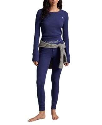 Women's Club Waffle Henley Top and Joggers, 2-Piece Set