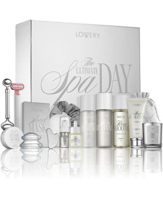 The Ultimate Spa Day Premium Gift Set 16-piece self-care kit with red light therapy wand, stainless steel Gua Sha, Facial Roller
