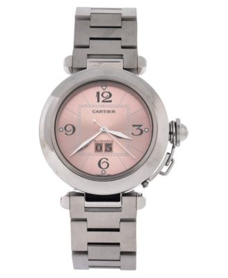 Pasha C Big Date Pink Dial Automatic Watch in Stainless Steel 35mm