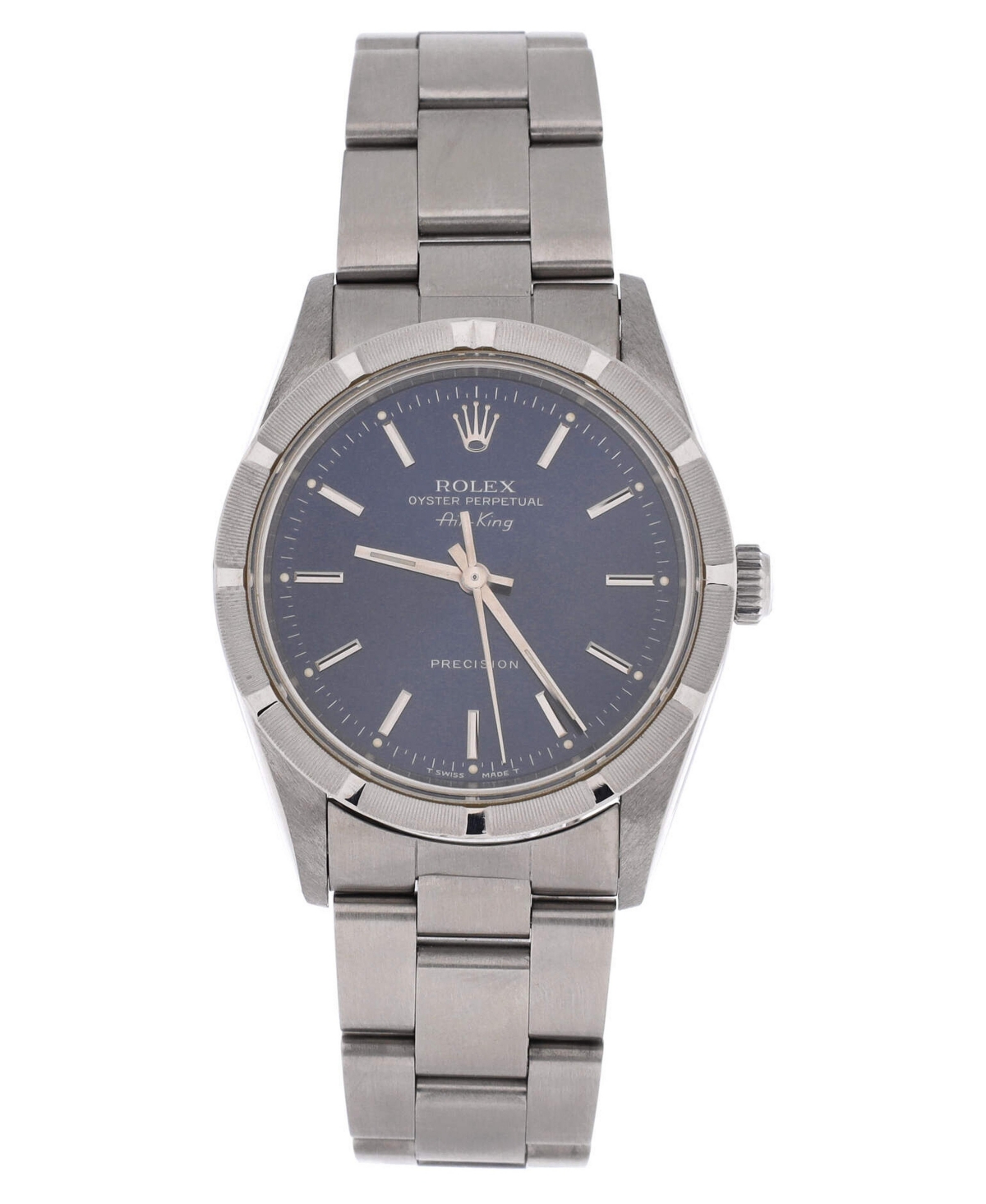 Pre-Owned Rolex Oyster Perpetual Air King Automatic Watch in Stainless Steel 34mm - Dial color: blue