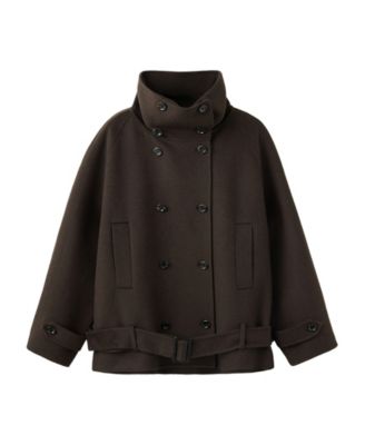 Women's Mock Neck Oversized Wool-Blend Jacket