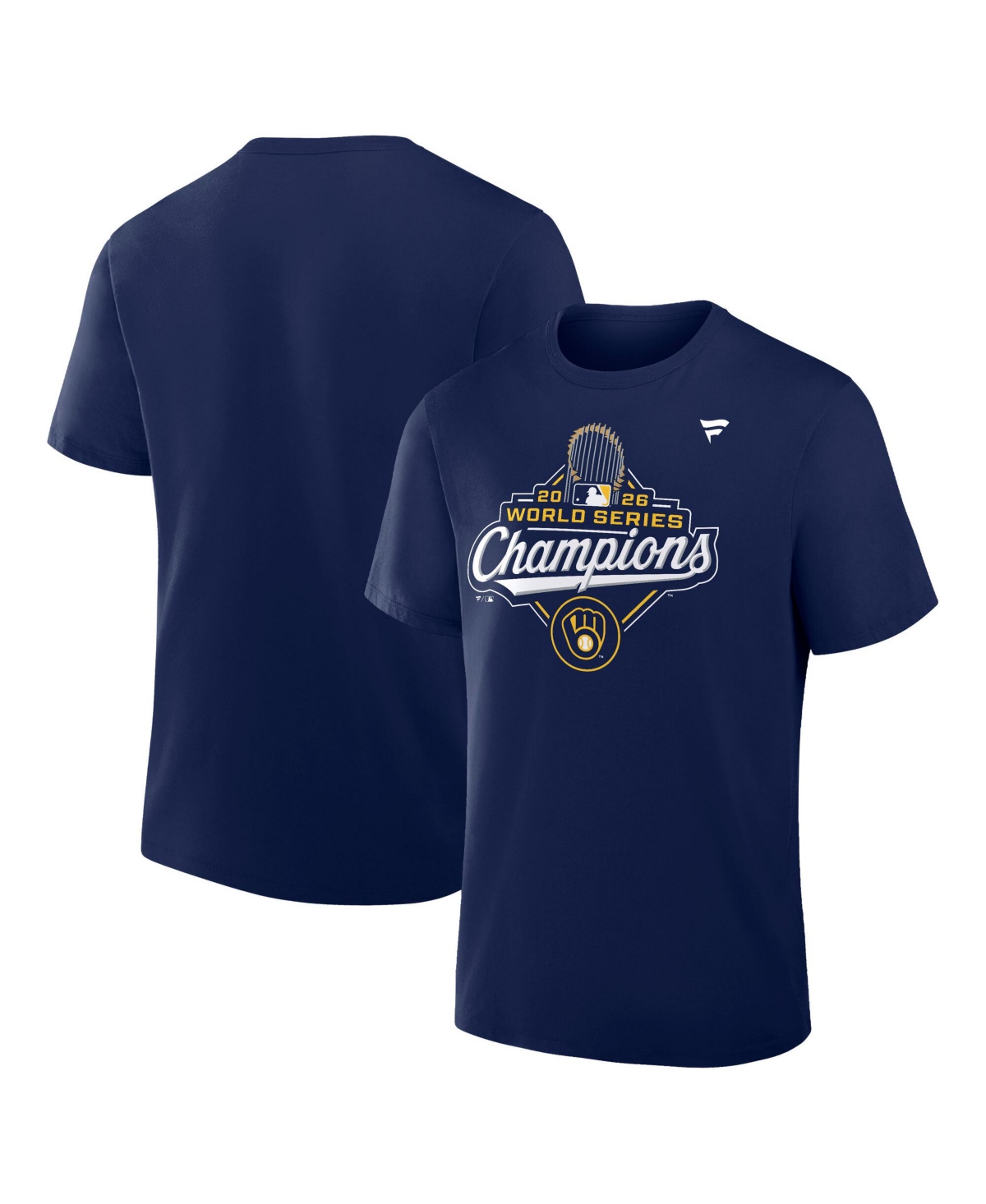 Fanatics Men's Navy Milwaukee Brewers 2026 World Series Champions Logo T-shirt - Navy