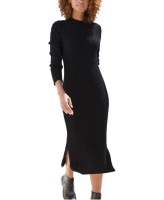 Women's Cable-Knit Mock-Neck Sweater Dress