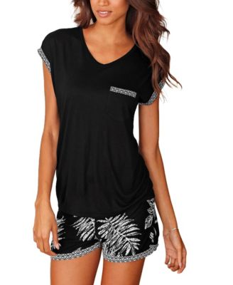 Women's Tropical-Print Short Pajama Set