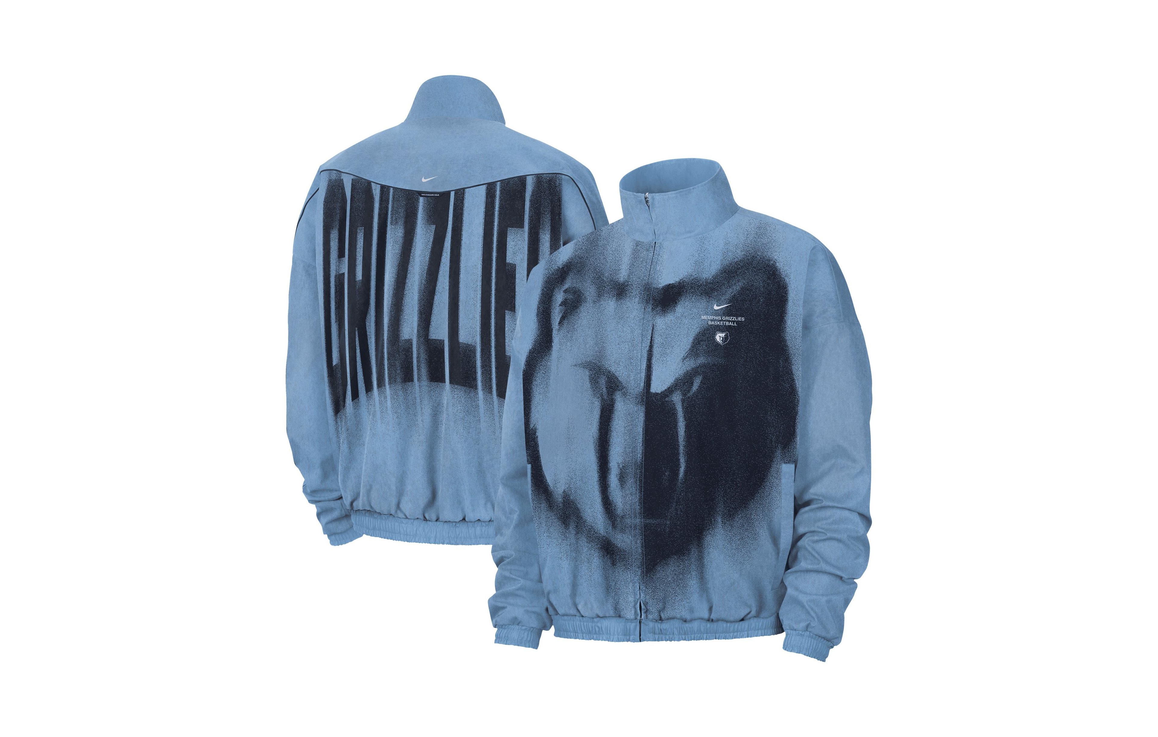 Nike Men's Light Blue, Navy Memphis Grizzlies 2026 Game Theather Loud On Court Anthem Jacket