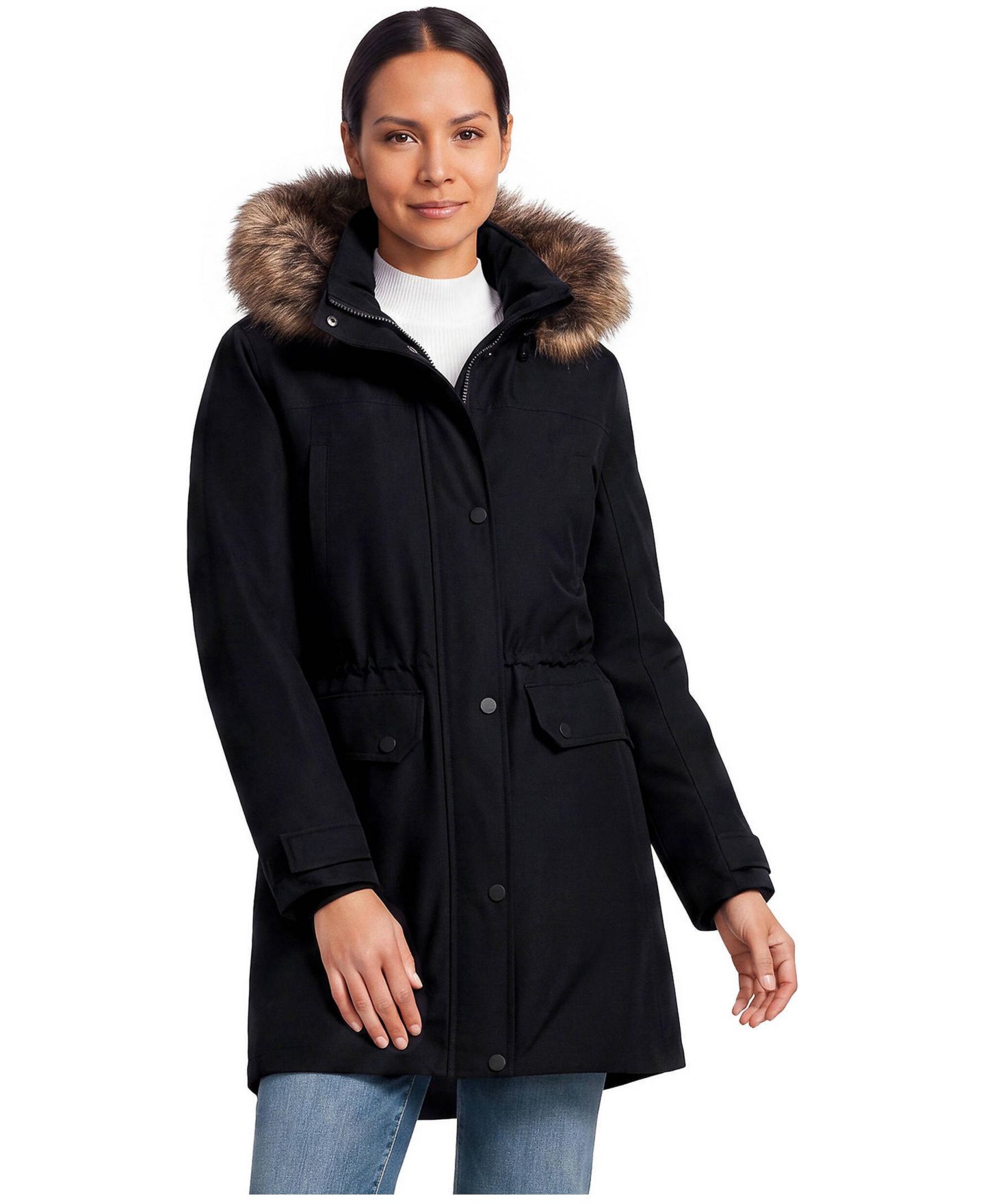 Женская куртка Lands' End Expedition Down Waterproof Winter, цвет: Чёрный — фото 1