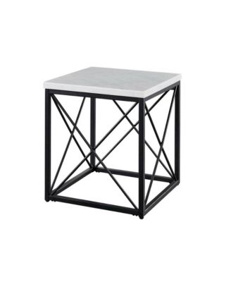 Marble Top Square End Table with Modern Design and Sturdy Frame