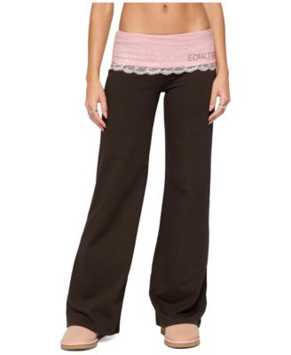 Women's Chrissie Wide-Leg Low-Rise Foldover Pants