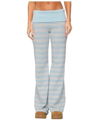 Women's Jadie Wide-Leg Striped Knit Pants