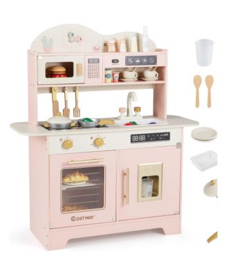 Wooden 17-Piece Play Kitchen, Ages 3+