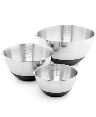 Martha Stewart Collection Set of 3 Non-Skid Mixing Bowls with Measurements, Created for Macy's