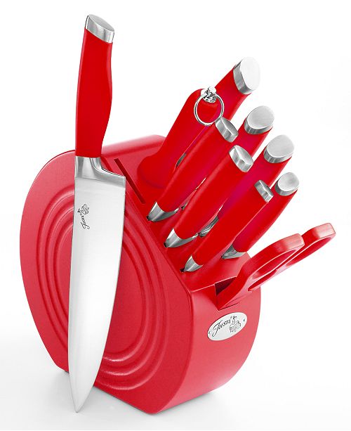 Fiesta Cutlery, 11 Piece Set with Wood Block Cutlery & Knives