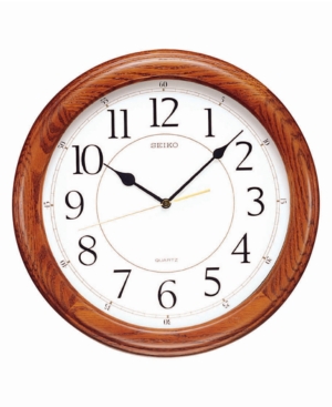 UPC 029665100696 product image for Seiko Wooden Wall Clock QXA129BLH | upcitemdb.com