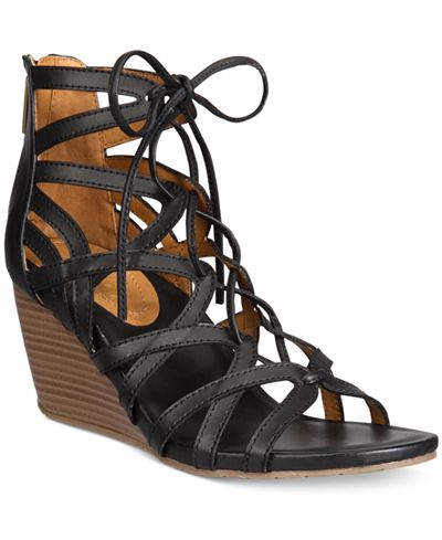 Kenneth Cole Reaction Women's Cake Pop Gladiator Lace-Up Wedge Sandals ...