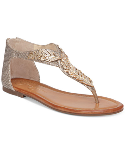 Jessica Simpson Kalie Embellished Flat Thong Sandals - Sandals - Shoes ...