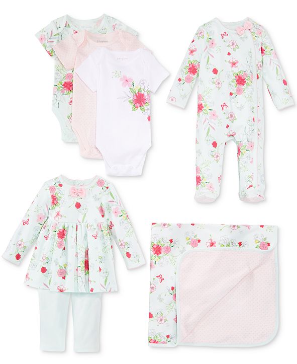 First Impressions Baby Girls Flowers & Dots Blanket, Created for Macy's