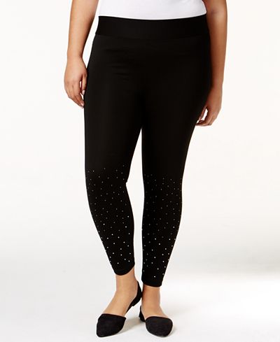 Belldini Plus Size Embellished Leggings