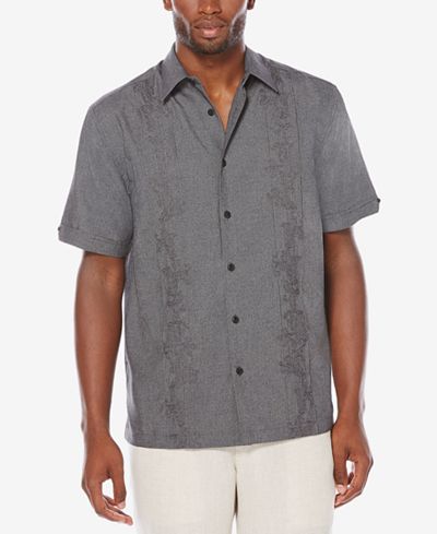 Cubavera Men's Big and Tall Embroidered Chambray Shirt