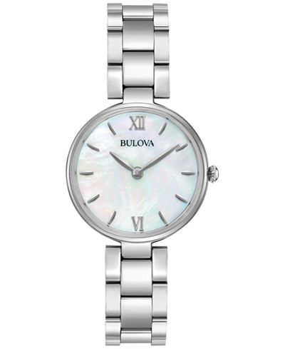 Bulova Women's Dress Stainless Steel Bracelet Watch 27mm 96L229
