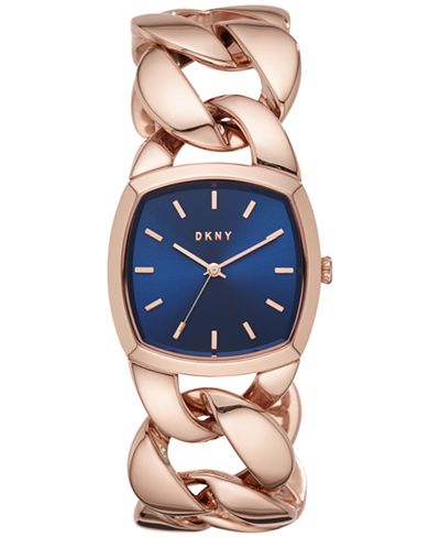 DKNY Women's Chanin Rose Gold-Tone Stainless Steel Chain Bracelet Watch 32mm NY2568
