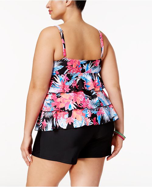 Island Escape Plus Size Swim Shorts, Created for Macy's Swimwear