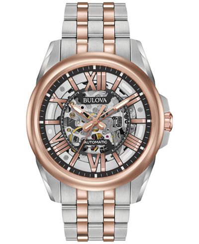 Bulova Men's Automatic Two-Tone Stainless Steel Bracelet Watch 43mm 98A166