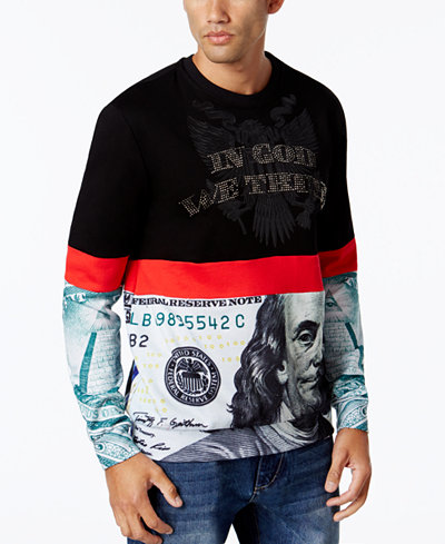 Hudson NYC Men's Colorblock Dollar Sweatshirt