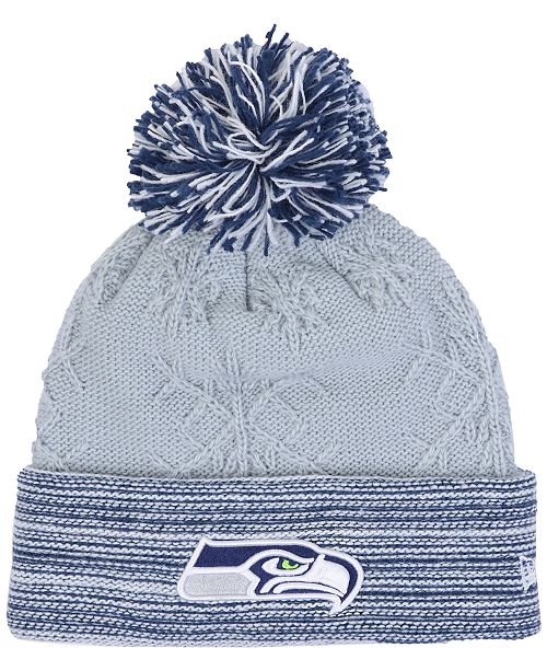 New Era Women S Seattle Seahawks Snow Crown Redux Knit Hat