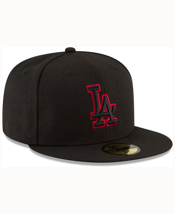 New Era Los Angeles Dodgers Black on Red 59FIFTY Cap - Macy's