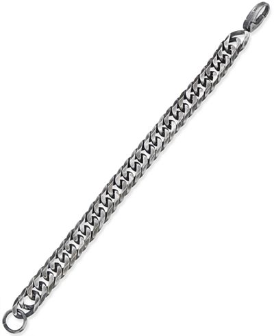 Steve Madden Men's Stainless Steel Curb Chain Bracelet