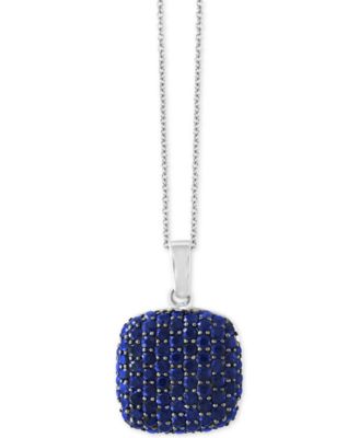 EFFY Collection - Sapphire Pav&eacute; Pendant Necklace (3-3/8 ct. t.w.) in Sterling Silver