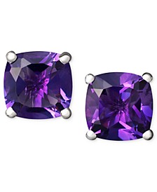 Amethyst (1-3/4 ct. t.w.) Cushion Stud Earrings in 14k white gold (Also Available in Peridot, Garnet, Citrine and Blue Topaz)
