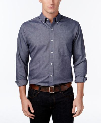 Club Room Men's Big and Tall Solid Oxford Shirt, Classic Fit