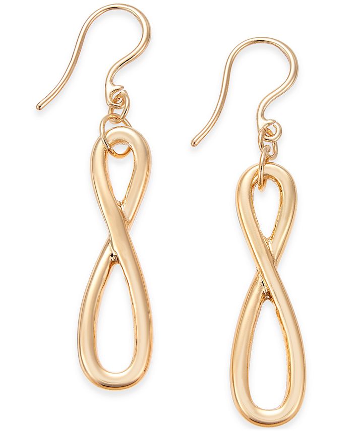 Charter Club Gold-Tone Infinity Loop Drop Earrings, Created for Macy's - Macy's
