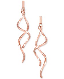 Twisty Bar Drop Earrings in 14k Rose Gold