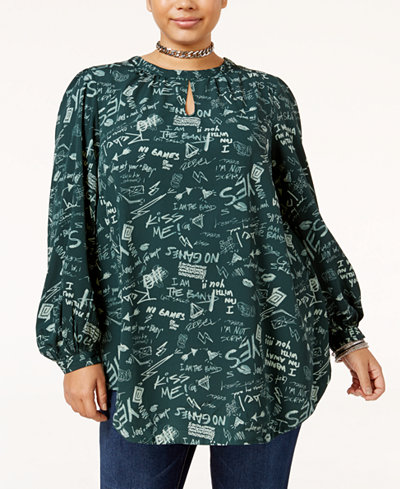 Melissa McCarthy Seven7 Trendy Plus Size Printed Blouse