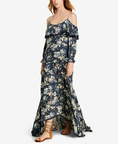 Denim & Supply Ralph Lauren Ruffled Floral-Print Off-The-Shoulder Dress