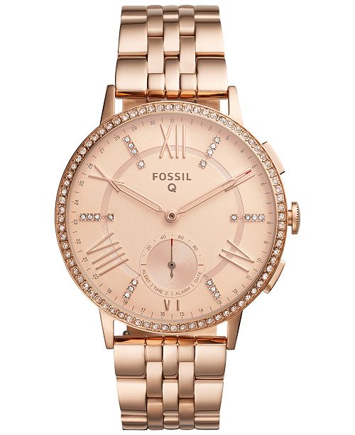 fossil q rose gold watch