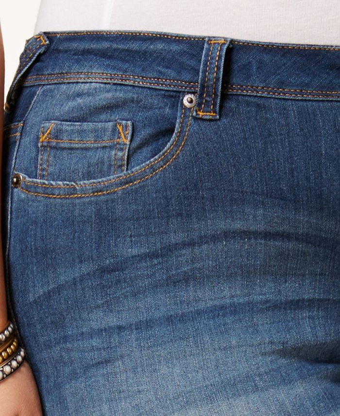 Poetic Justice Trendy Plus Size Meduim Blue Wash Skinny Jeans - Macy's