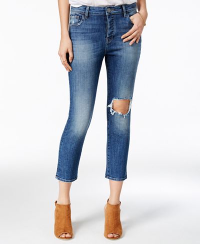 DL 1961 Ripped Goldie Morgan Wash Straight-Leg Jeans